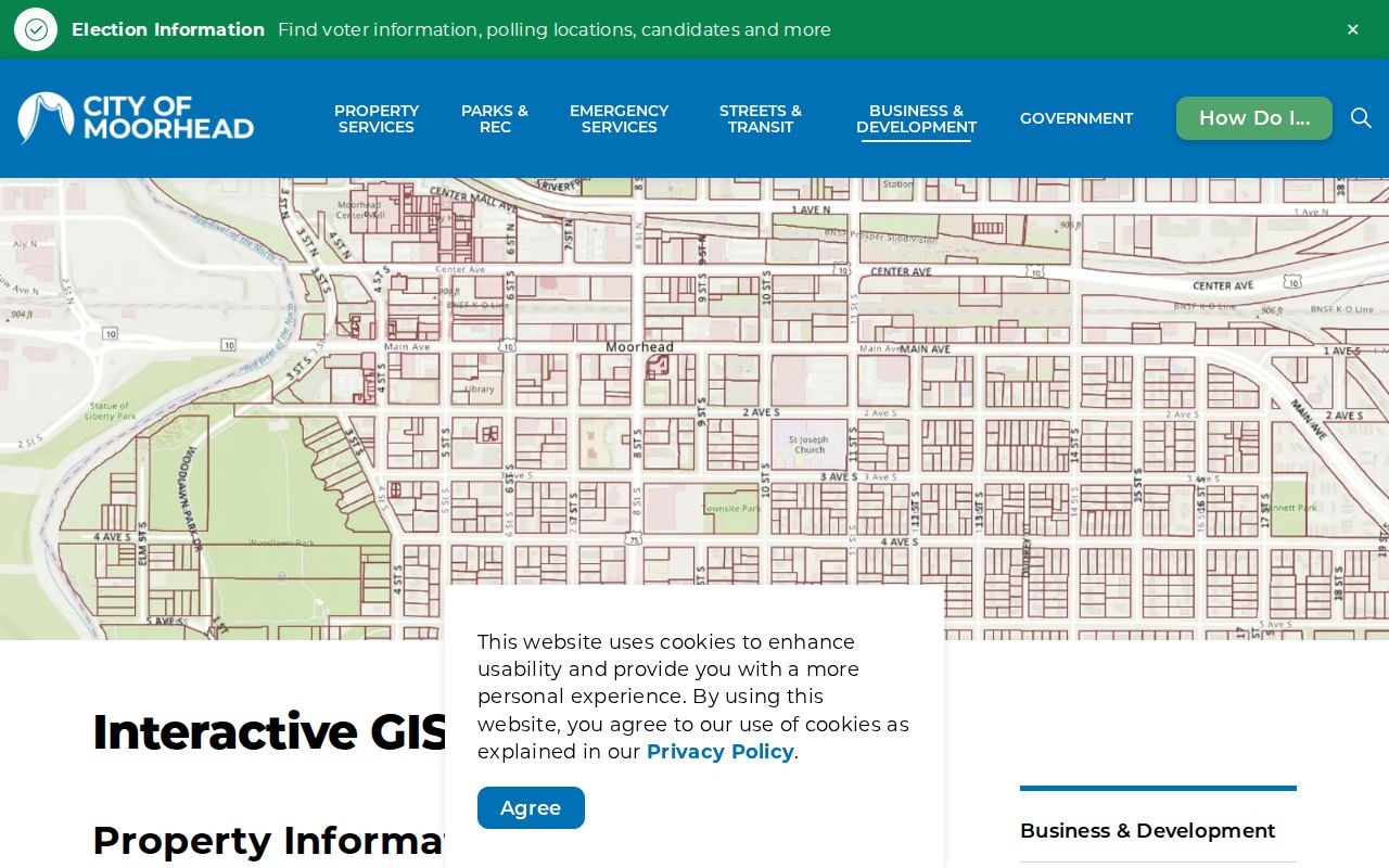 Moorhead street directory research through the city GIS map