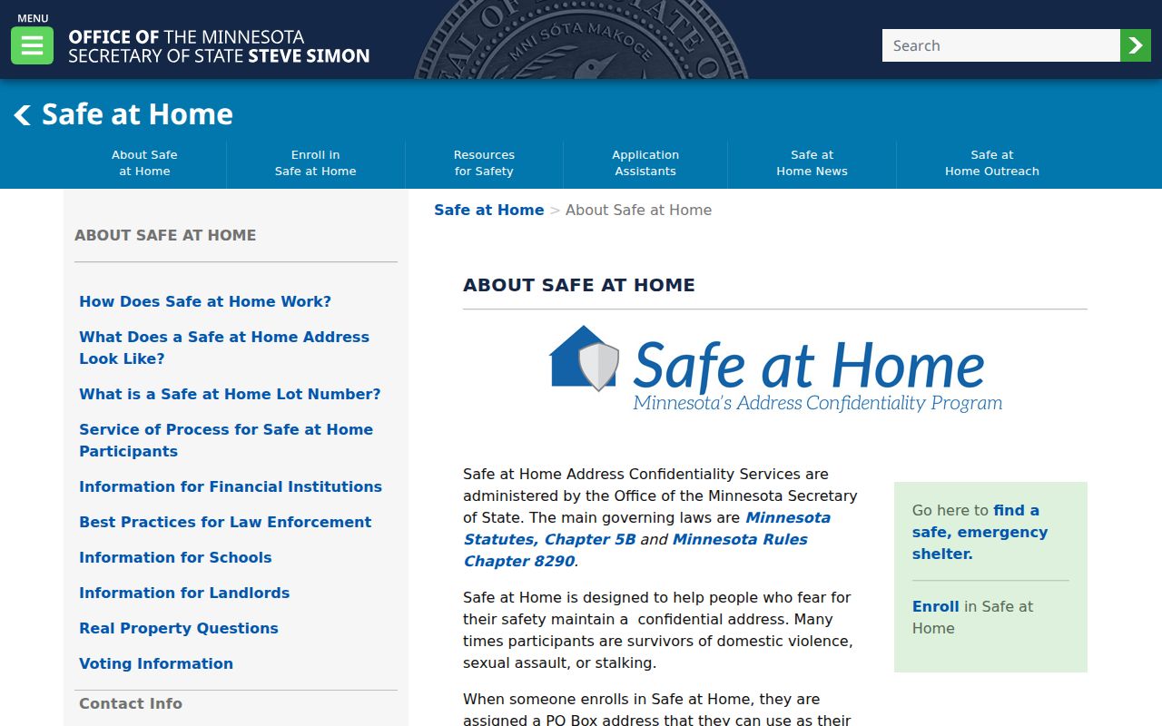 Moorhead residents directory Safe at Home confidentiality information